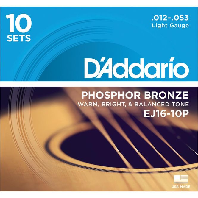 Hovedbilde D'Addario EJ16-10P gitar stålstrenger Phosphor Bronze