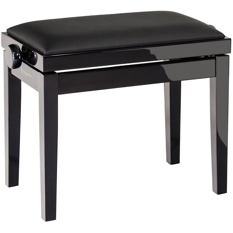 K&M 13911 Pianokrakk med kunstskinn, høyglans svart