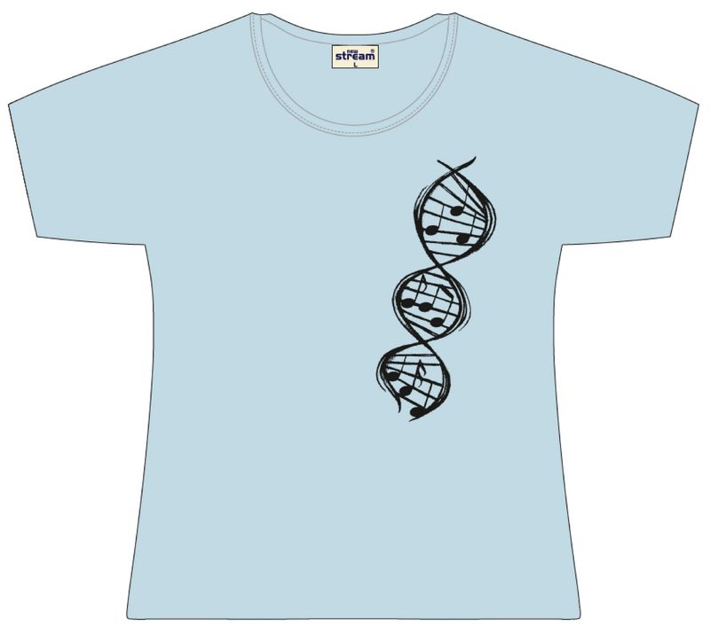 Dametopp med DNA-molekyl