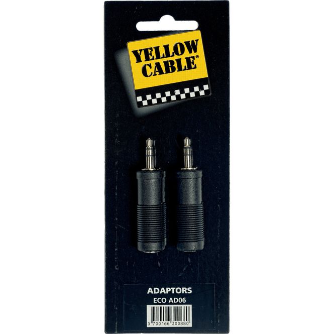 Hovedbilde Yellow Cable AD06, 3.5 mm TRS jack-1/4 TRS jack/F adapter, 2 stk