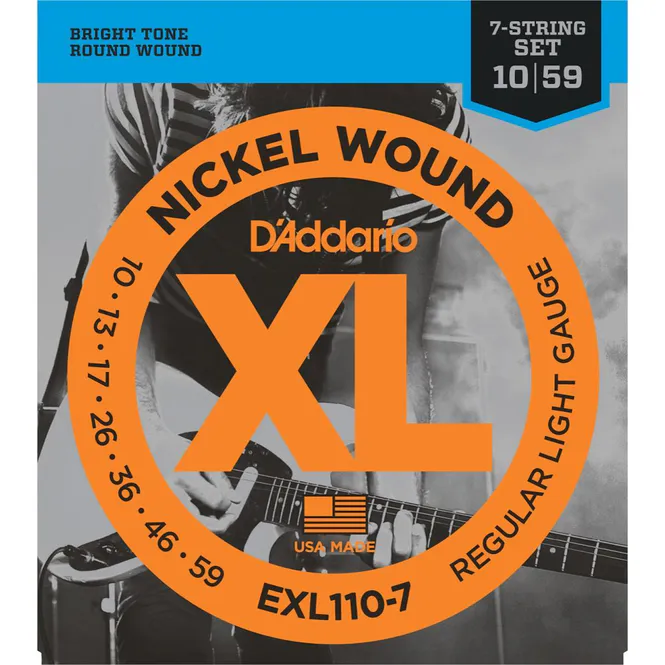 Hovedbilde D'Addario EXL110-7 Elgitarstrenger, 7-strengs 010-059
