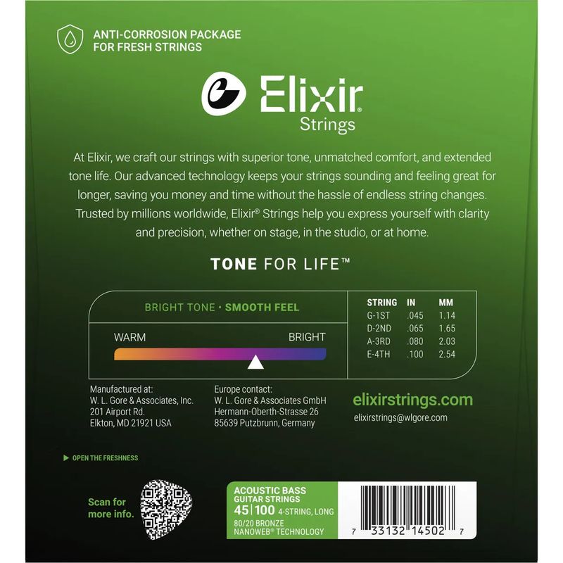 Elixir 14502 Nanoweb Acoustic Basstrenger