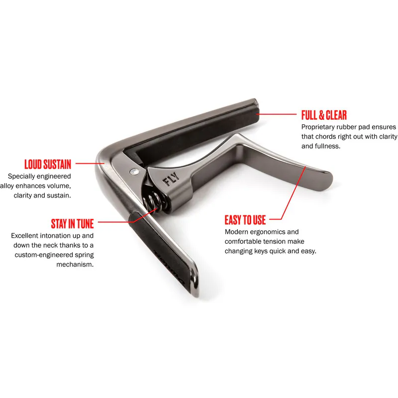 Dunlop 63CBK Trigger Fly Capo for akustisk gitar/elgitar, svart
