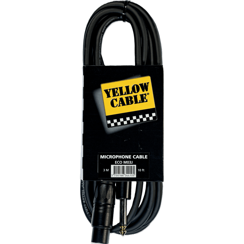 Yellow Cable M03J - Jack hann til XLR hunn mikrofonkabel, 3m