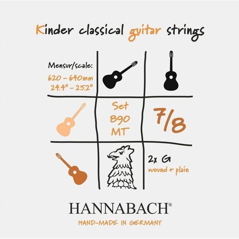 Hannabach 890 Strengesett klassisk gitar 7/8 (62-64 cm)