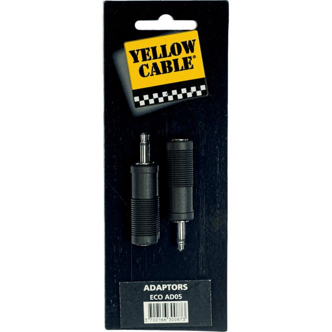 Hovedbilde Yellow Cable AD05 - 3.5 mm jack til 1/4 jack/F adapter, 2 stk