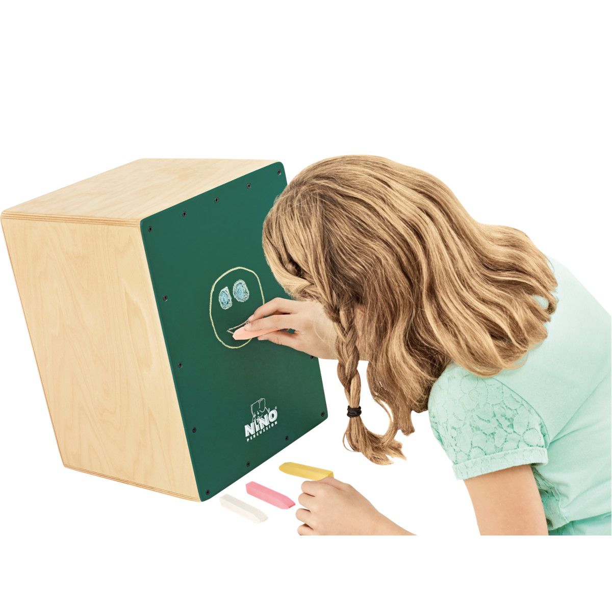 Meinl NINO951DG-MYO Make Your Own Cajon, Natur/Mørkegrønn
