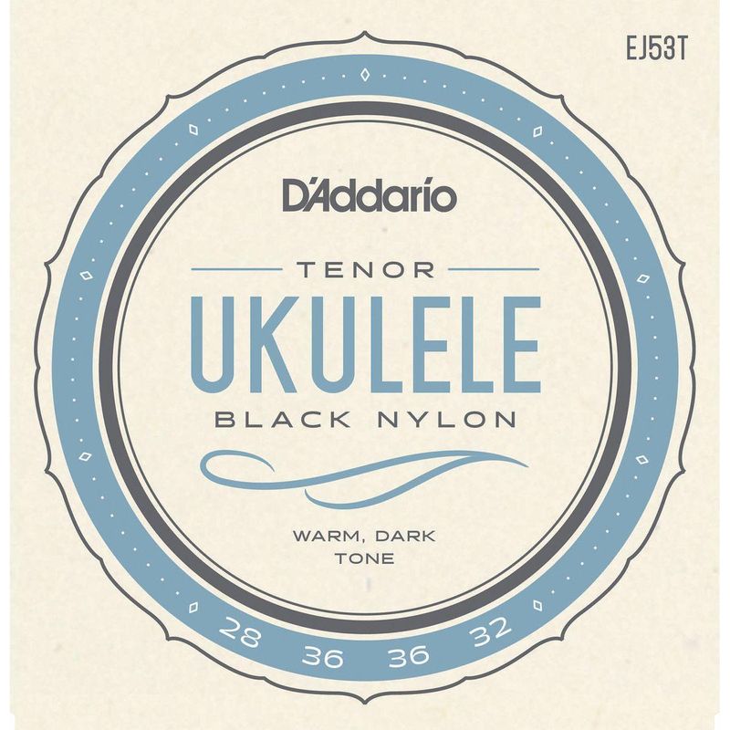 D'Addario EJ53T Ukulele-strenger Tenor-ukulele, Hawaiian Black Nylon