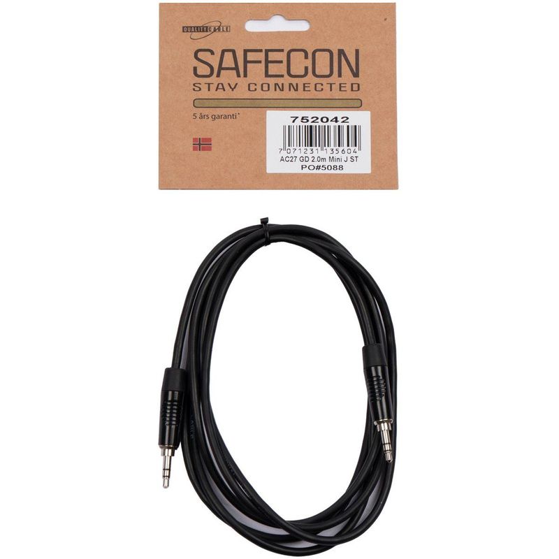 Safecon AC27 Stereo Minijack-kabel 2m
