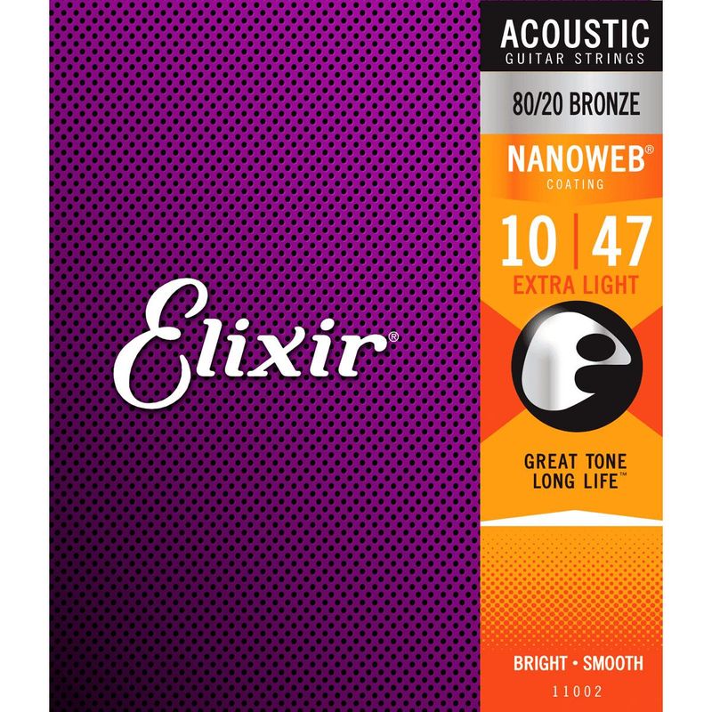 Elixir 11002 Nanoweb ak. gitarstr. 80/20 Bronze 010-047