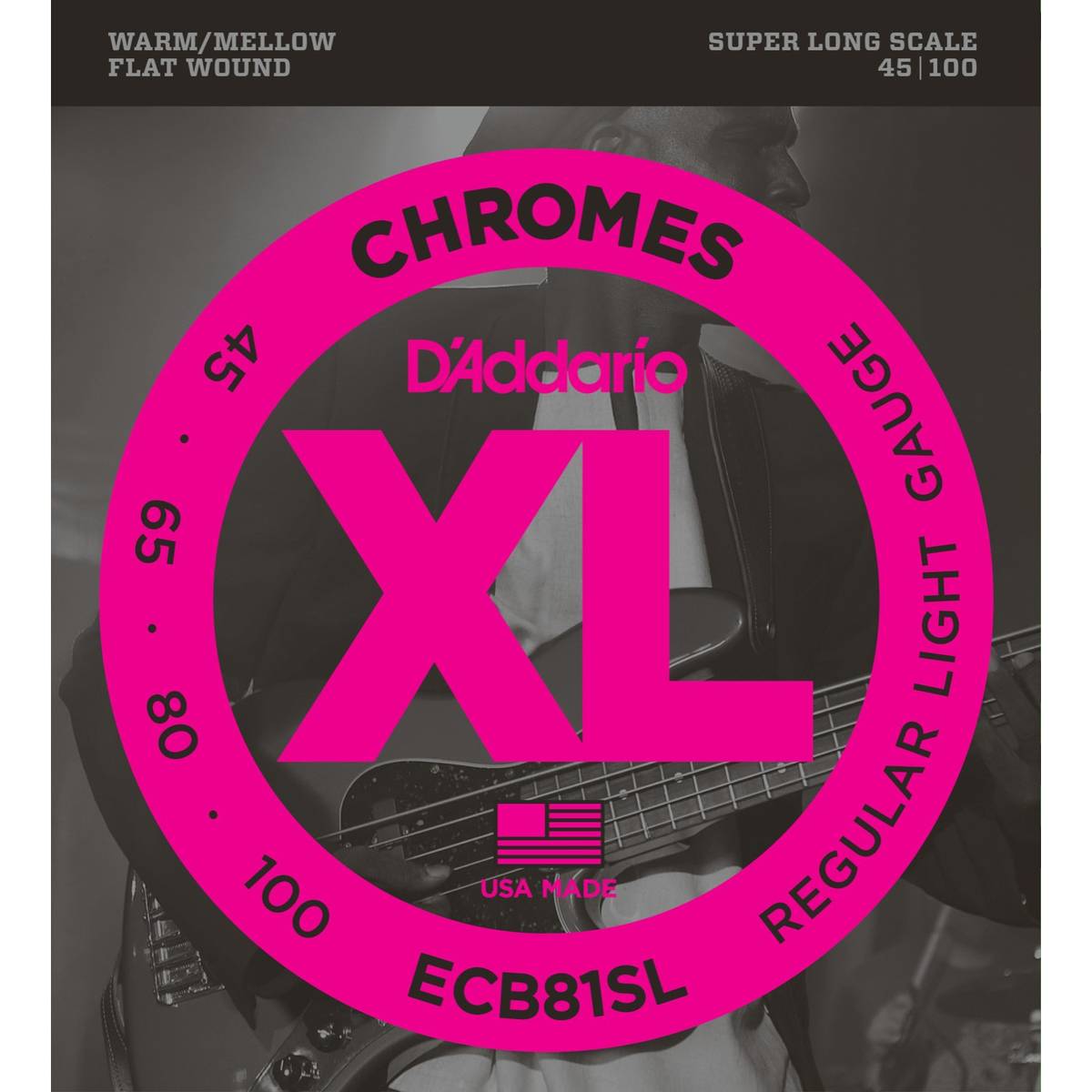 D'Addario ECB81SL Chromes Basstrenger, Flatwound