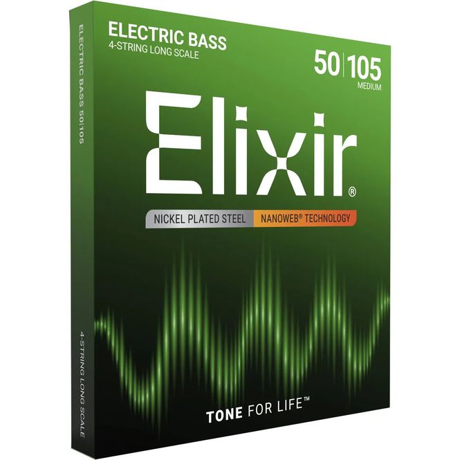 Hovedbilde Elixir Nanoweb Elbasstrenger 14102, 4-strengs Long Scale 050-105
