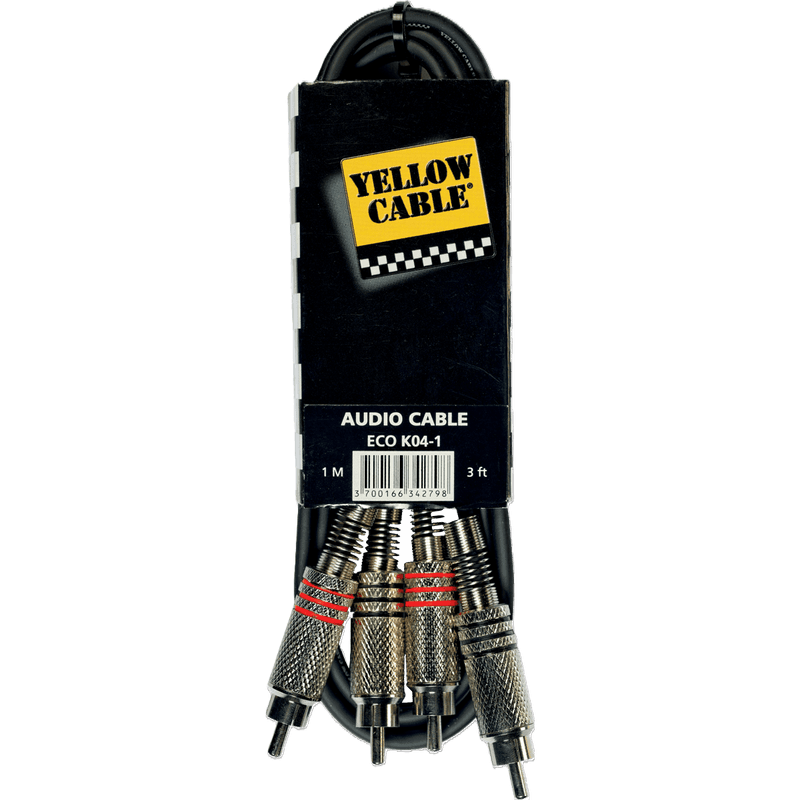 Yellow Cable K04-1 - RCA til RCA stereokabel 1m