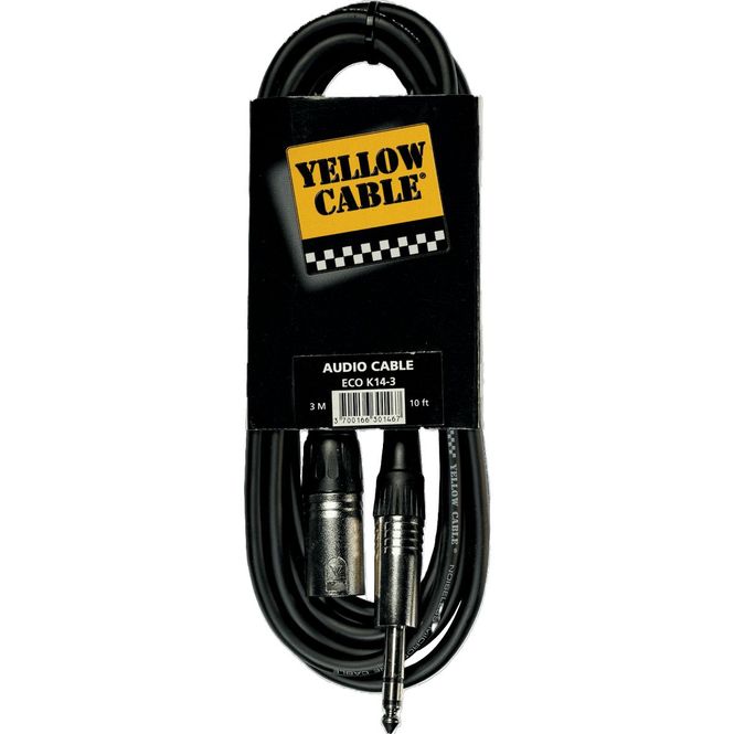 Hovedbilde Yellow Cable K14-3 - Jack stereo hann til XLR hann kabel, 3m