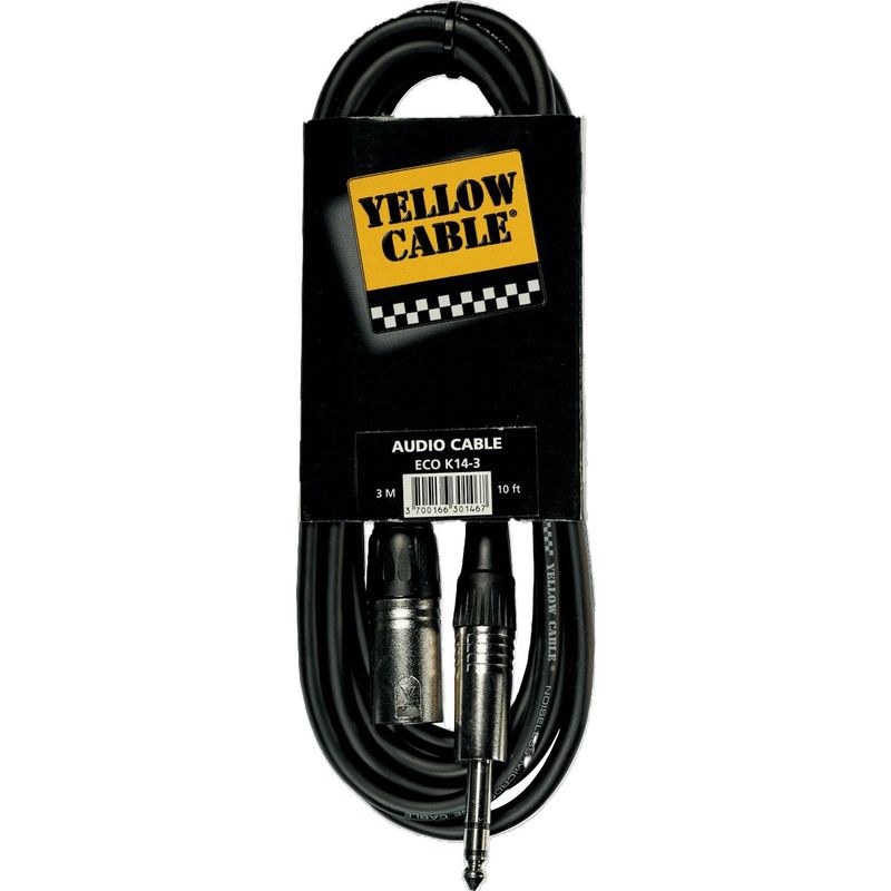 Yellow Cable K14-3 - Jack stereo hann til XLR hann kabel, 3m