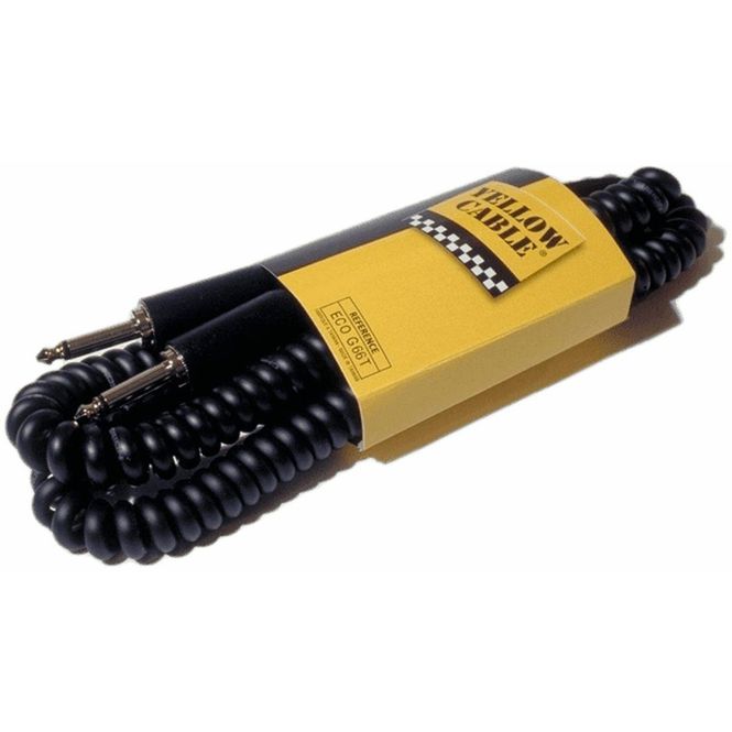 Hovedbilde Yellow Cable G66T gitarkabel 6m spiral, støpte plugger