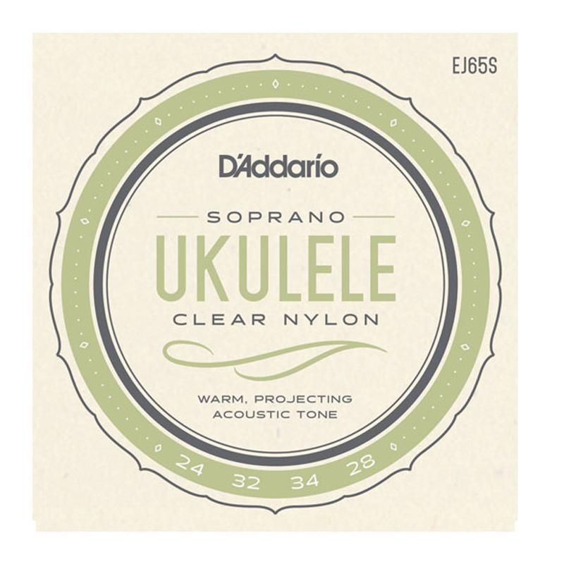 D'Addario EJ65S Ukulele-strenger sopran, svart nylon