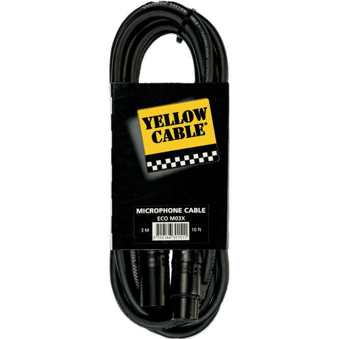 Hovedbilde Yellow Cable M03X - XLR hann til XLR hunn mikrofonkabel, 3m