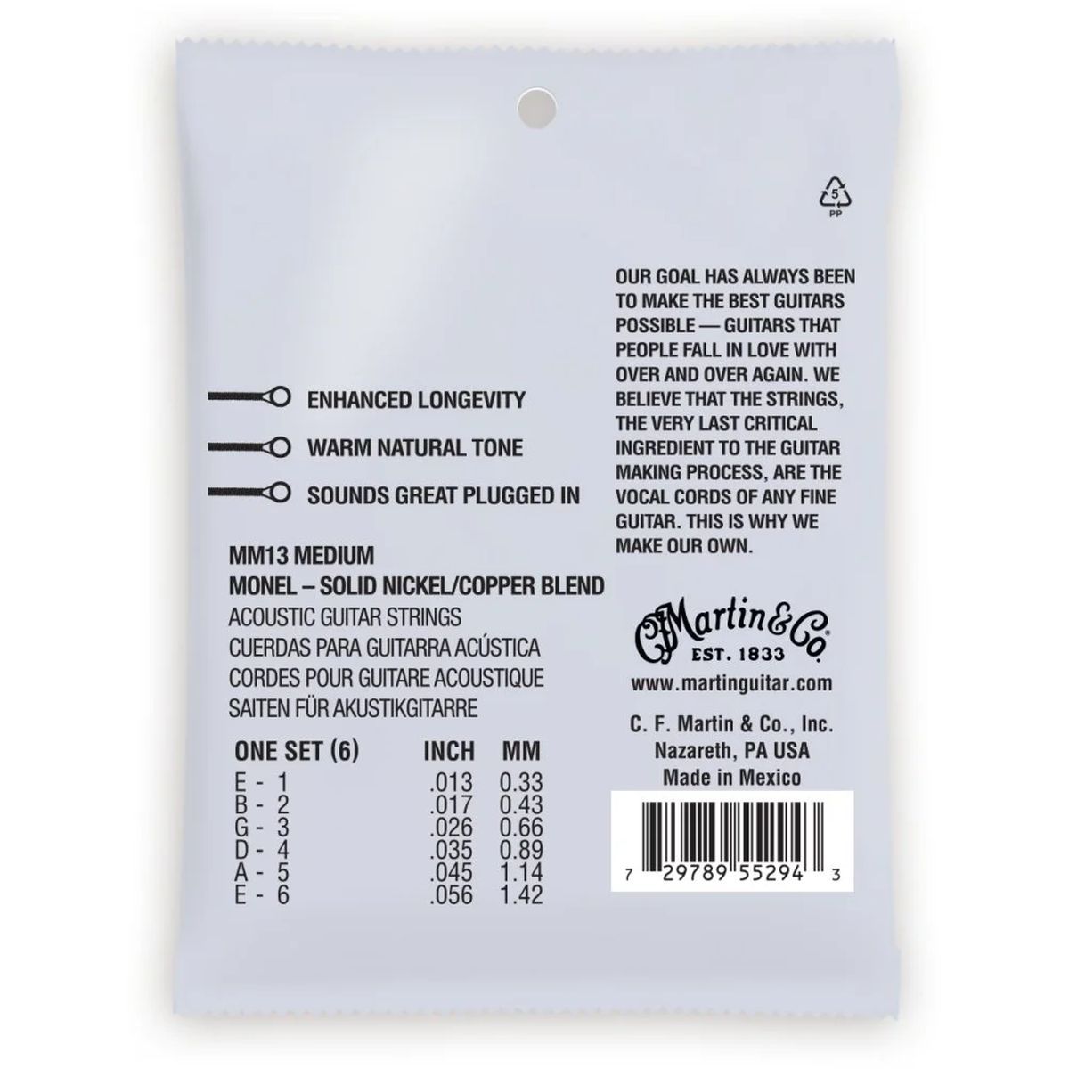 Martin Retro MM13 Medium gitar stålstrenger 013-056