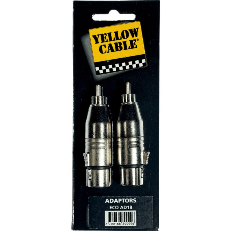 Yellow Cable AD18 - RCA hann til hunn XLR adapter, 2 stk