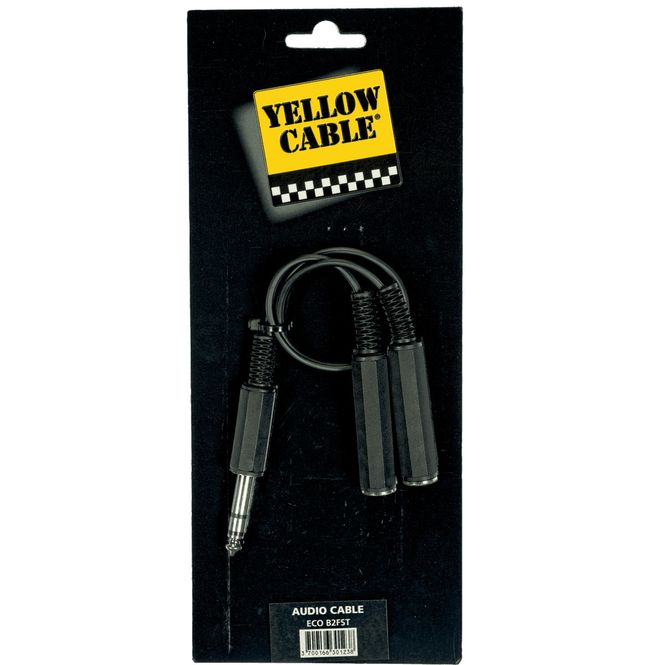 Hovedbilde Yellow Cable B2FST, 2x 1/4 jack/F til 1/4 TRS jack/M kabel 0,05m