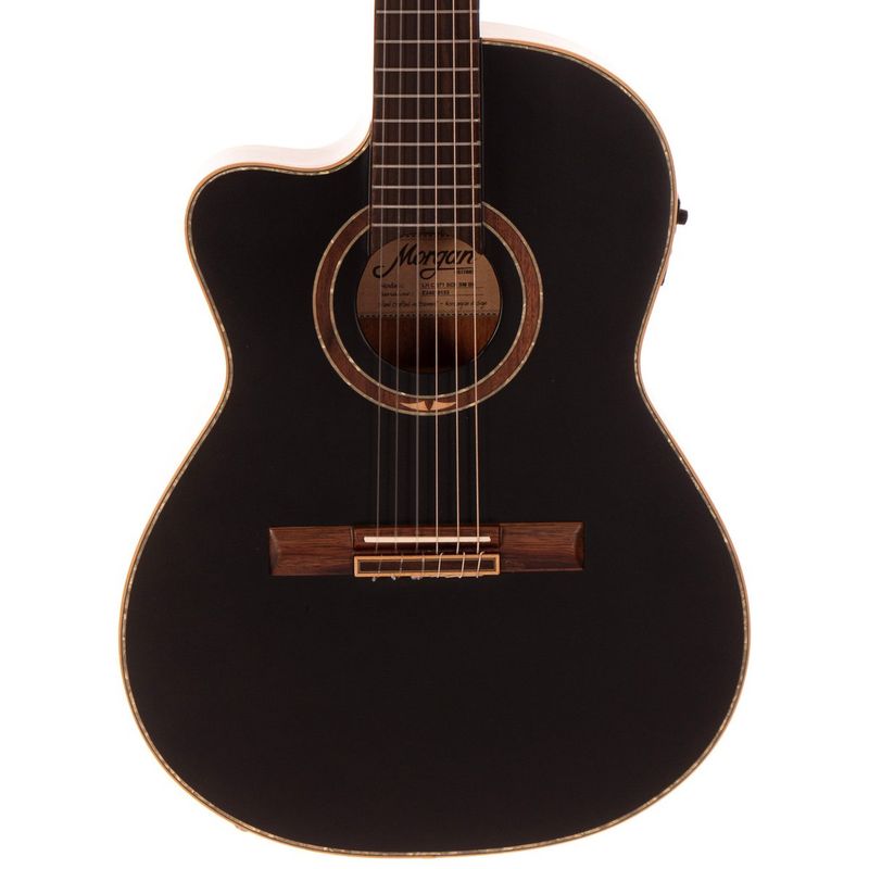 Morgan LH C 571 SCE SM BK Venstrehendt klassisk gitar med pickup, svart