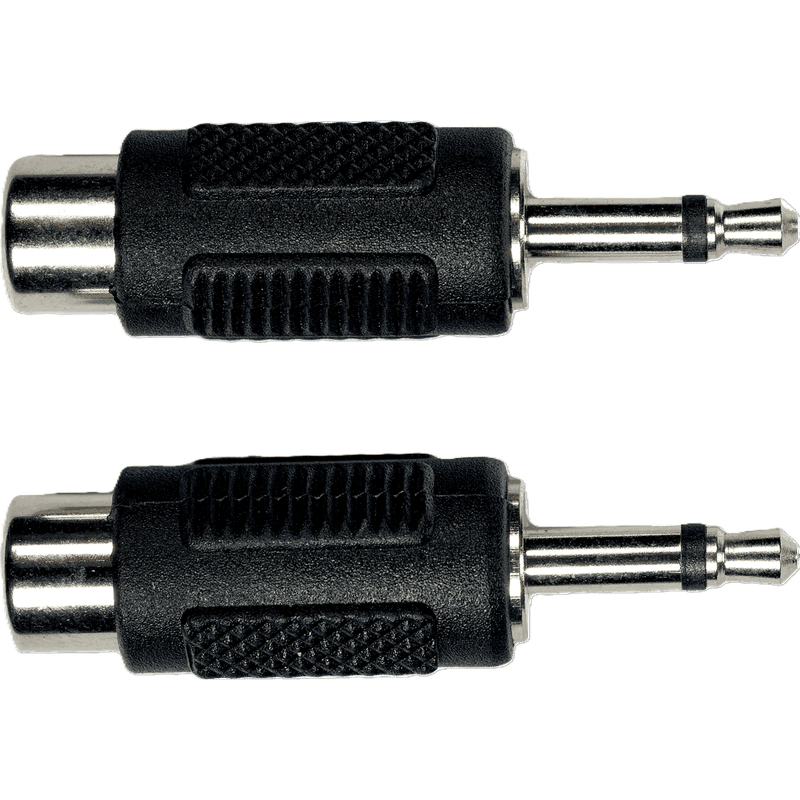 Yellow Cable AD16 - Minijack hann til RCA hunn adapter, 2 stk