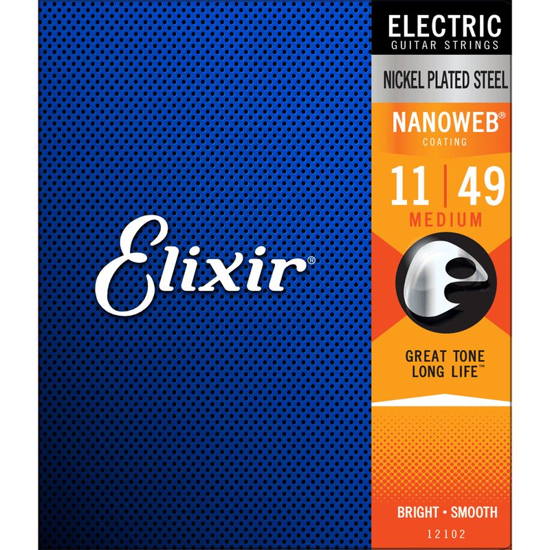 Elixir Nanoweb Elgitarstrenger 12102, Medium, 011-049
