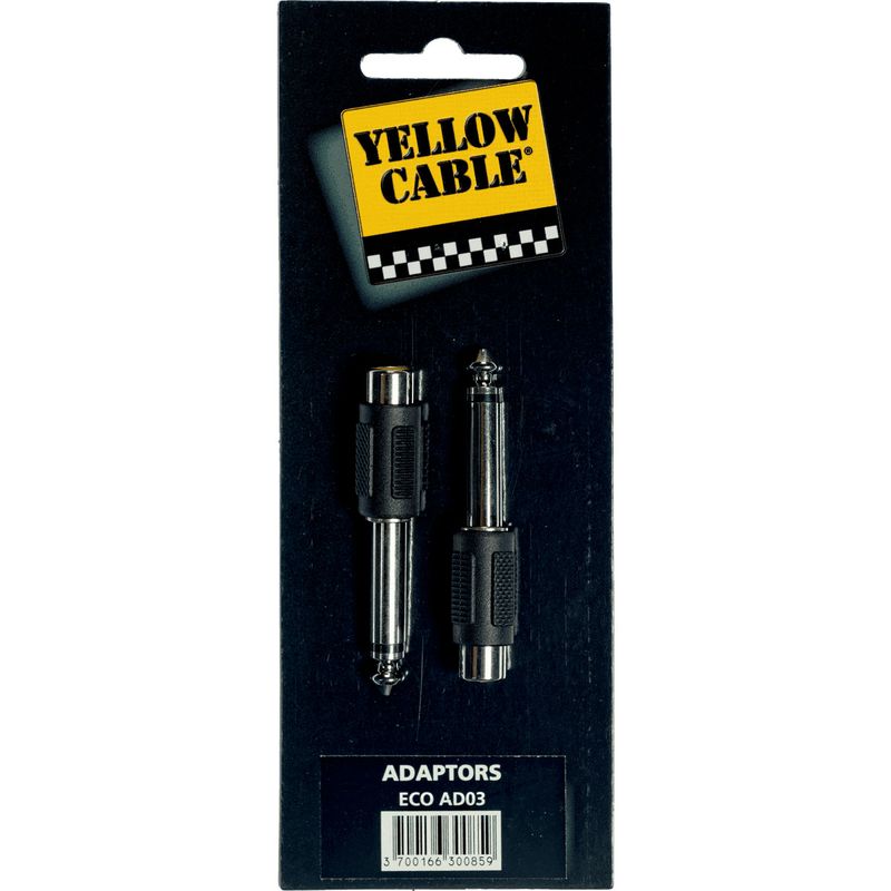 Yellow Cable AD03 - 1/4 jack til RCA/F adapter, 2 stk