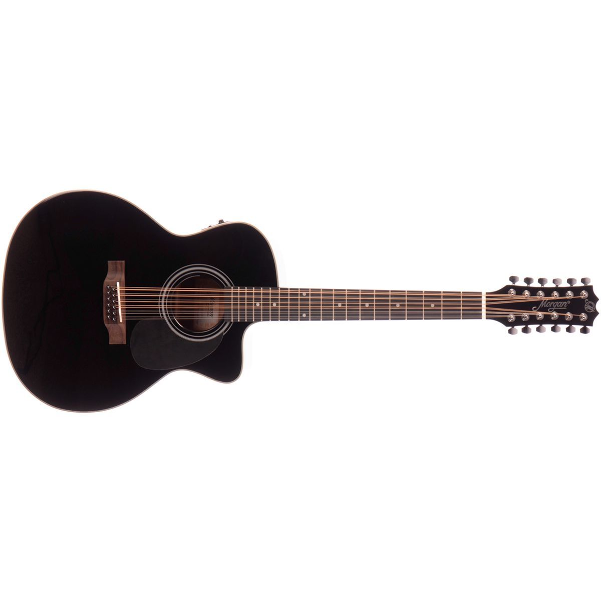 Morgan 12 W 120 SCE GA BK, 12-strengs gitar Grand Auditorium, Svart
