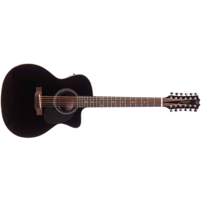 Hovedbilde Morgan 12 W 120 SCE GA BK, 12-strengs gitar Grand Auditorium, Svart