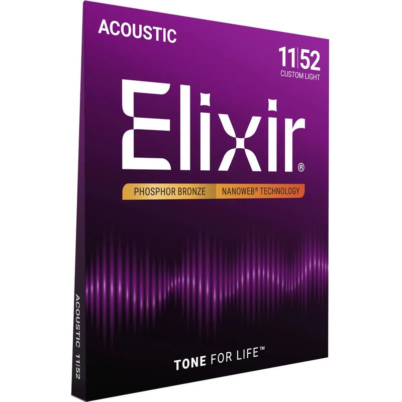 Elixir 16027 Nanoweb ak. gitarstr. Phosphor Bronze 011-052