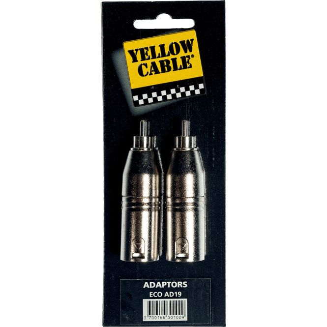 Hovedbilde Yellow Cable AD19 - RCA hann til XLR hann adapter, 2 stk