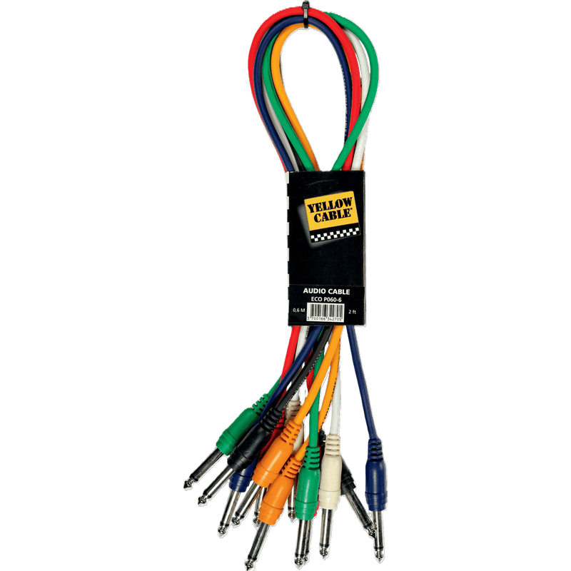 Yellow Cable P060 6 Jack patch-kabler 0,6m, 6 stk