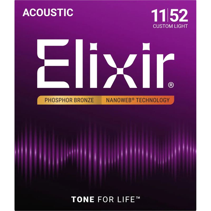 Elixir 16027 Nanoweb ak. gitarstr. Phosphor Bronze 011-052