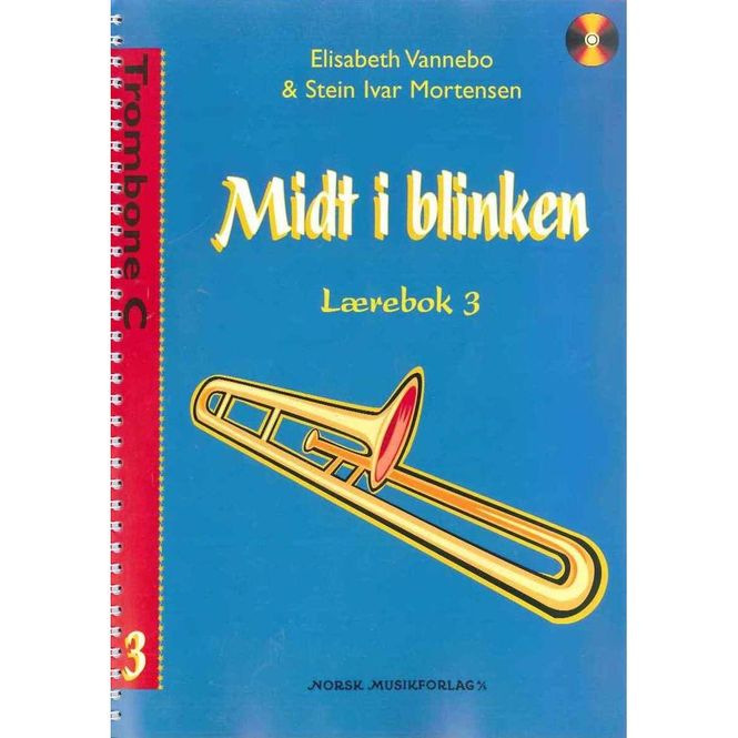 Hovedbilde Midt i blinken Lærebok 3 Trombone C (F-nøkkel)